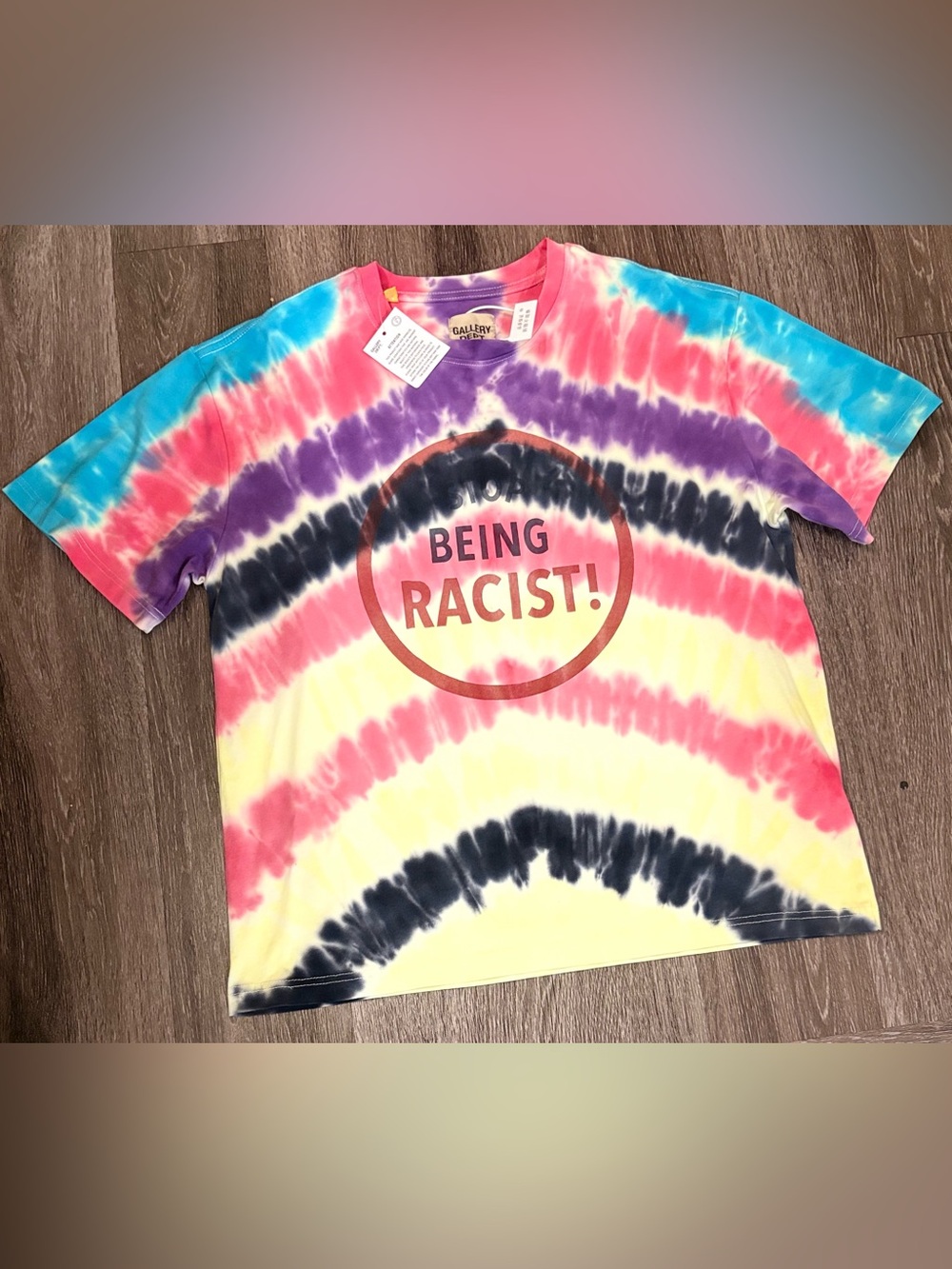 Gallery Dept Stop Being Racist Tie-Dye T-shirt Size Medium New With Tags